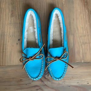 Minnetonka Women’s Lined Leather Boat Moccasins